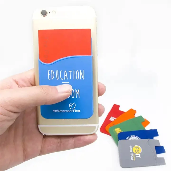 2023 New Cell Phone Accessories Silicon Card Holder Adhesive For Phone Mobile Credit Card ID Card Holders With Custom Logo
