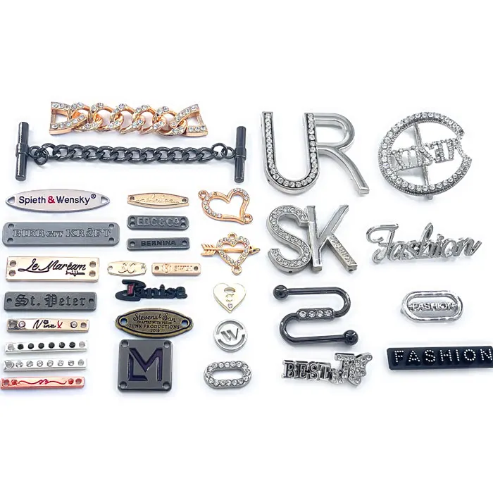 Waterproof Brand Gold White Product Clothing Tags Custom Metal Logo Garment Labels Maker For Clothes