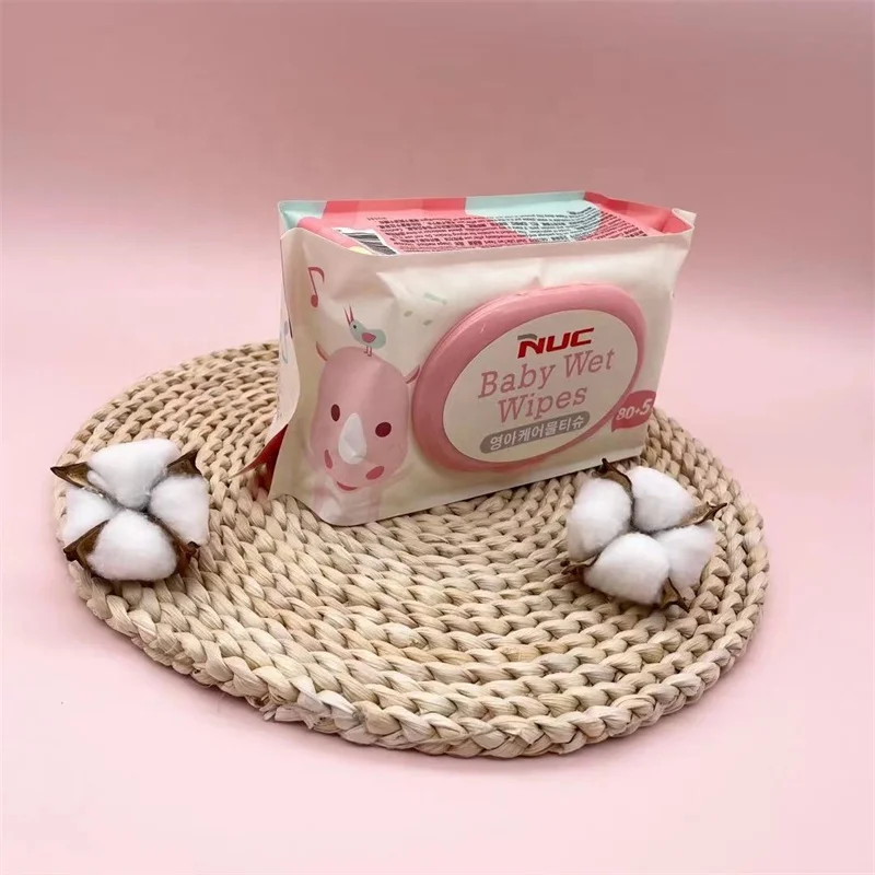 Water Wet Wipes in Stock Free Sample China Disposable Small Packing Spunlace Pure High Quality Baby Wet Wipes