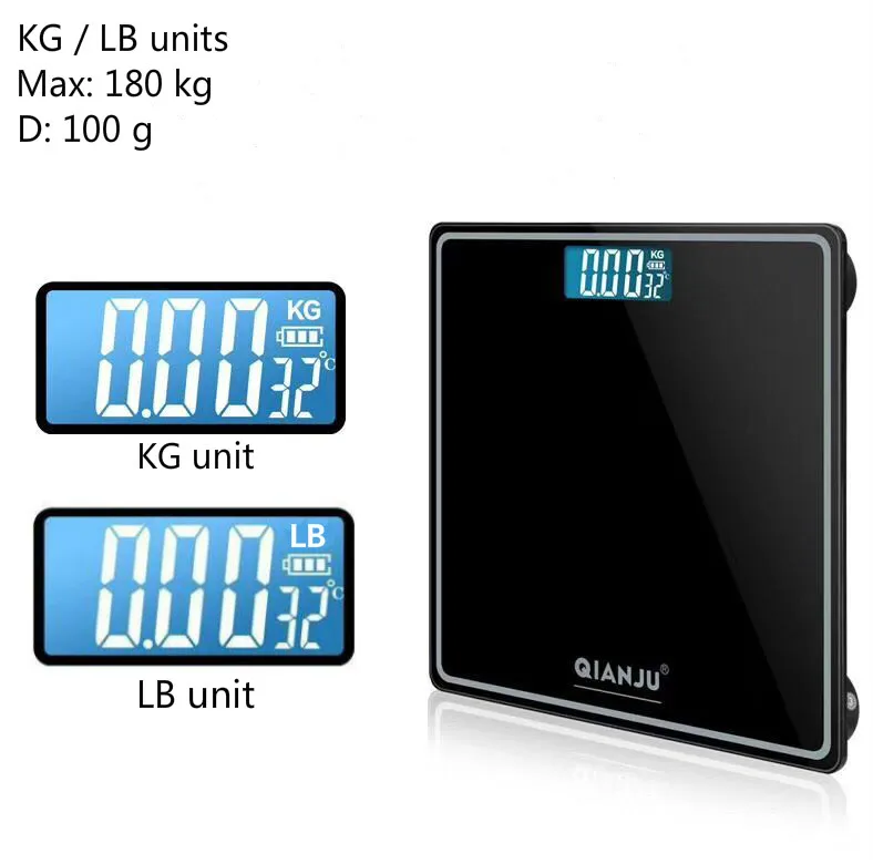 LED Bathroom Scale 180Kg 396lb Body Weight Scale