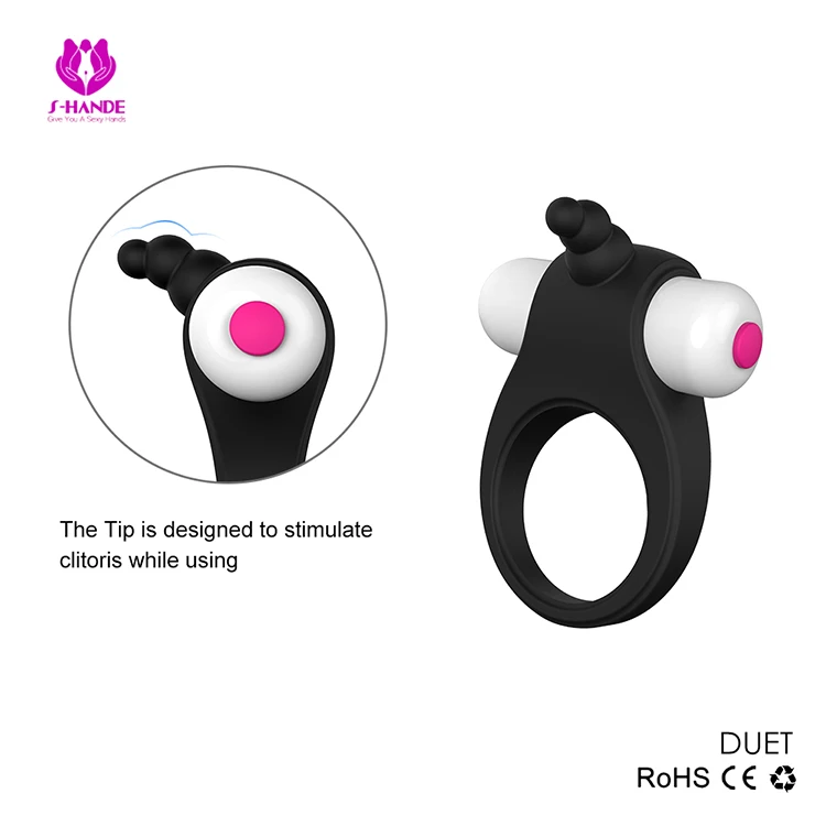 Mini Rabbit Ear Vibrator Penis with tongue licking Men Delay Time Extender Penis Cock Rings