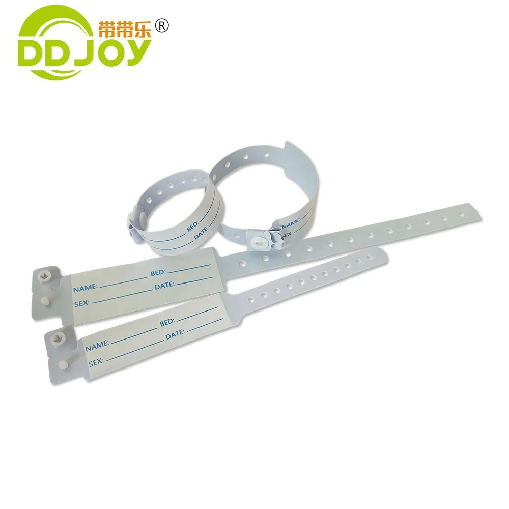 Custom Plastic One Layer Soft PVC Bracelet Hospital Patient Adult and Child Identification Wristband