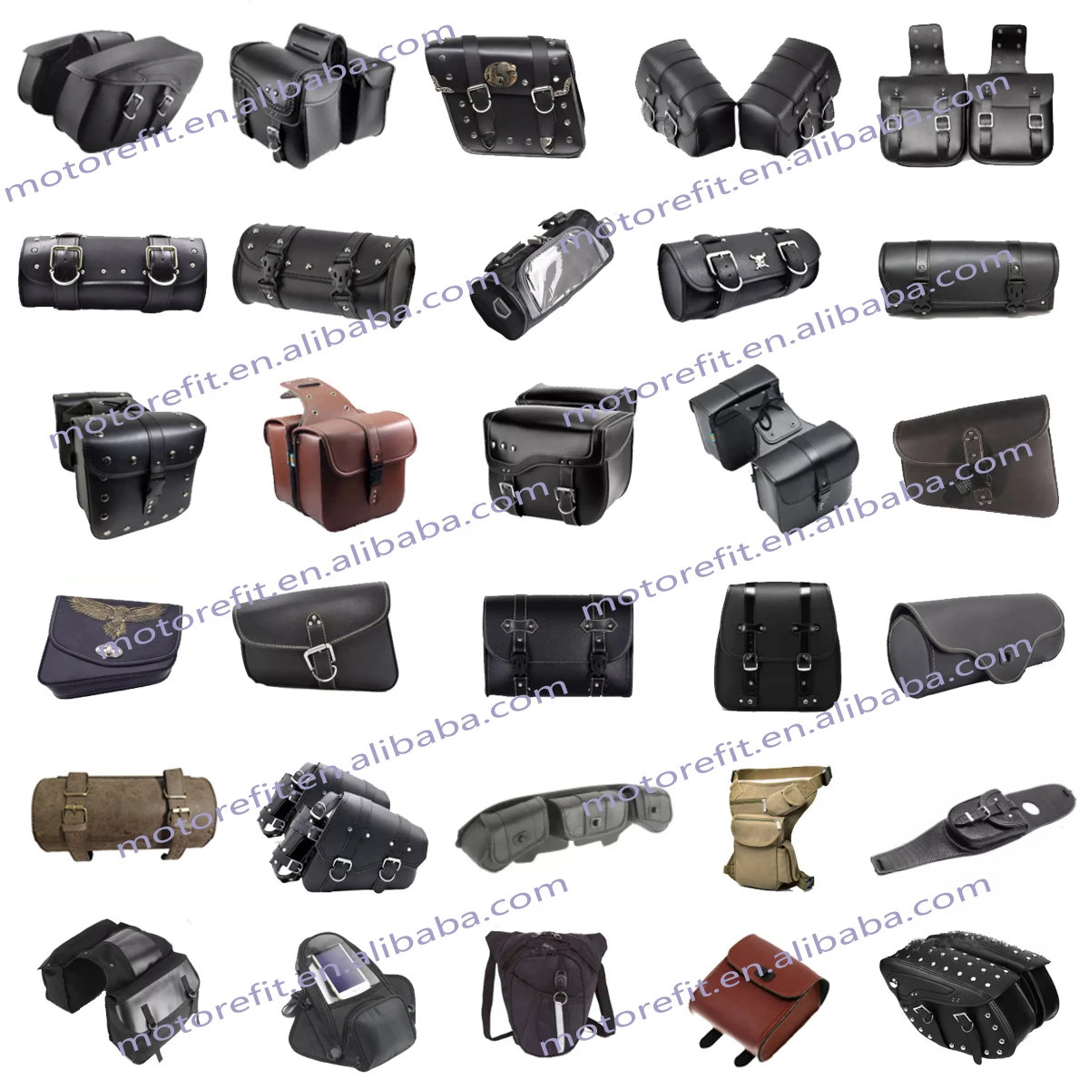 RTS Motorcycle Saddlebags PU Leather Luggage Side Bag Tool Bags For Touring Electra Glide Sportster 883 1200 Waterproof