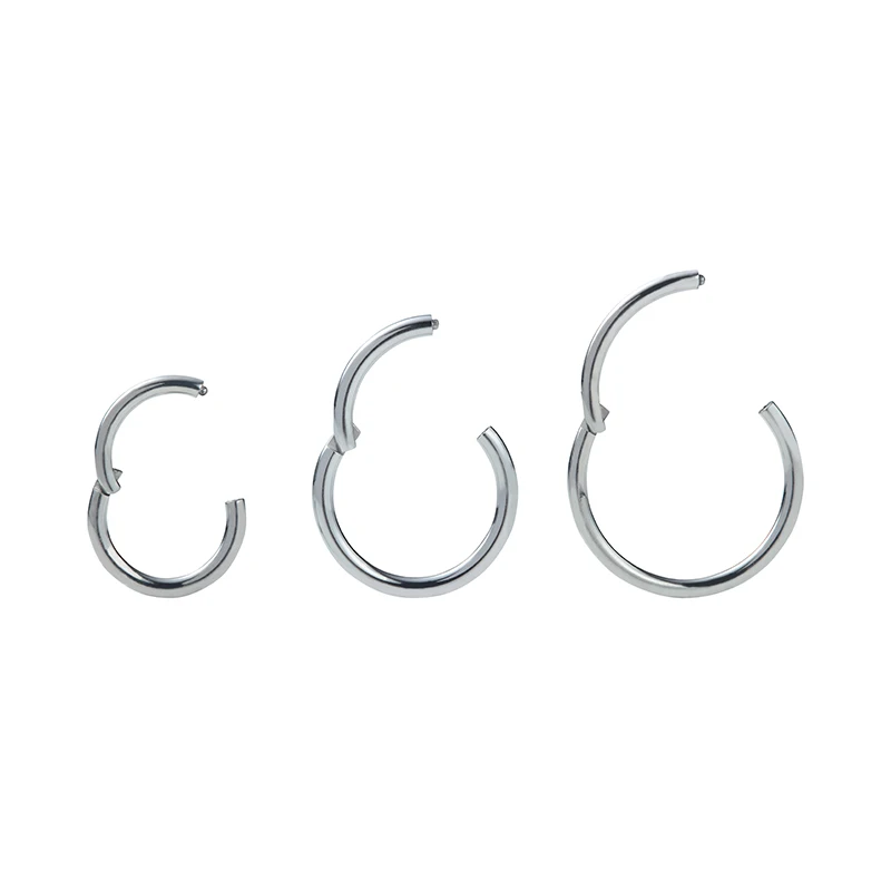 Giometal Implant Titanium Plain Septum Clicker Nose Jewelry Seamless Hinged Segment Ring Helix Daith Piercing cartilage Earrings