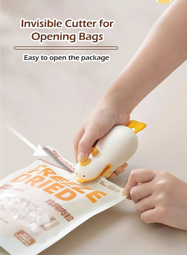 Wallepac Mini Sealer 2 In 1 Heat Sealer Portable Sealing Machine For Plastic Bag Storage Snacks Included Batteries And Cutter