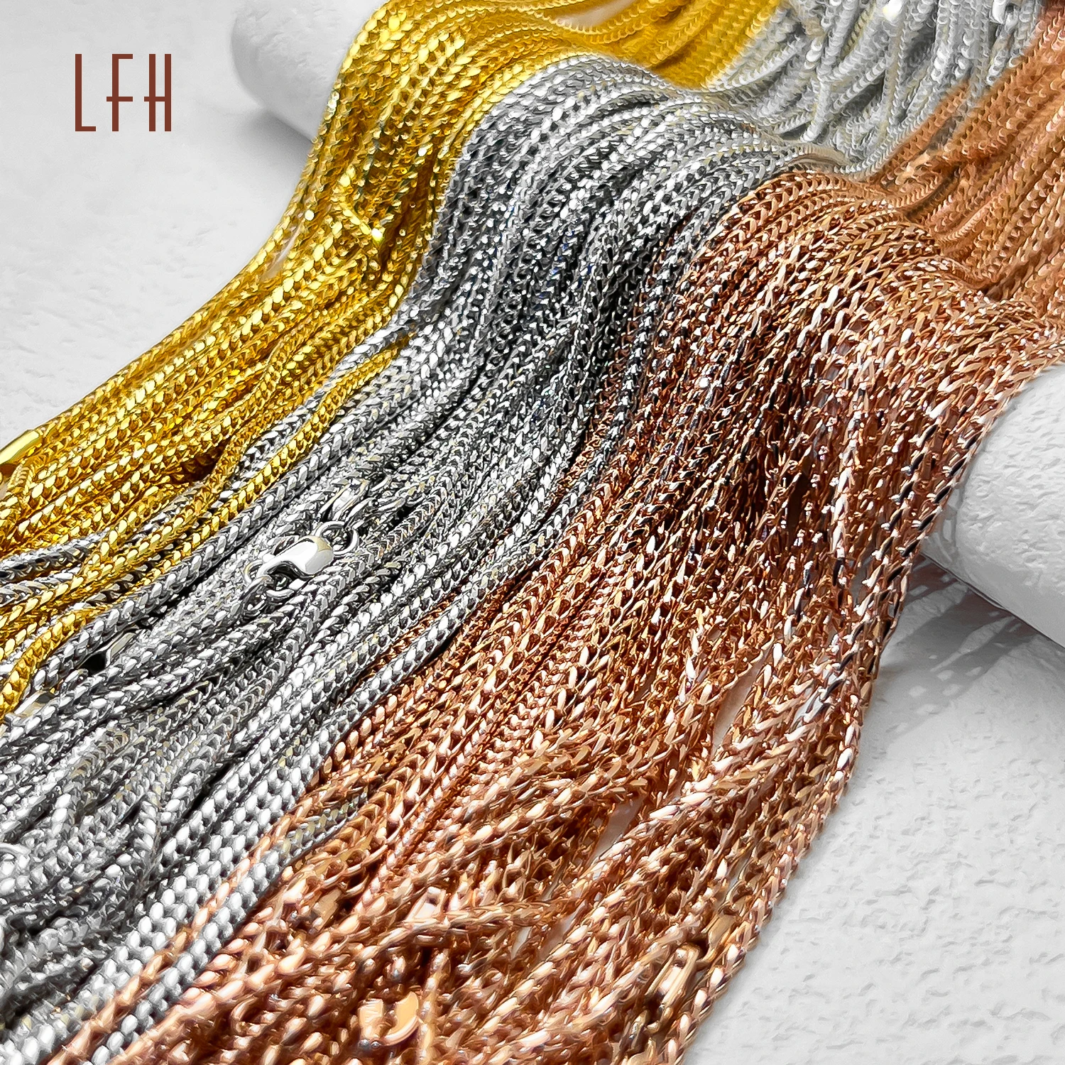 Bulk Sale Promotion 16 18 20in Real Rose Gold pure solid 18k Dubai Gold Jewelry With Certificate solid gold chain necklace 18k