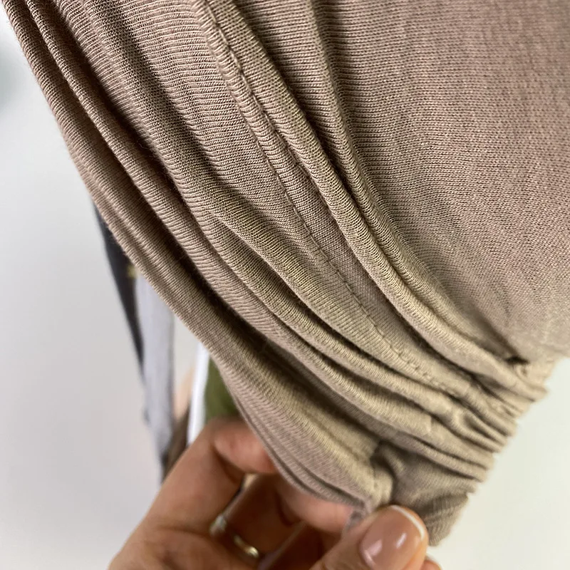 2022 New Underscarf Custom Plain Instant Silk Cotton Hijab With Inner Jersey Bonnet Caps Headscarf Long Satin Shawl Scarf