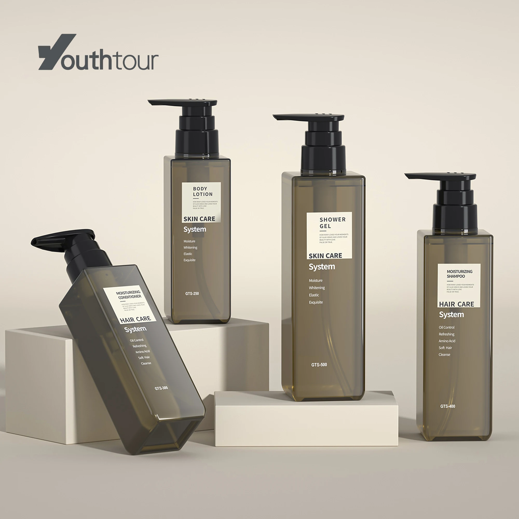 GTS series 150/200/250/300/400/500ml cosmetic lotion mist spray lotion toner serum essence cream plastic cosmetic bottles