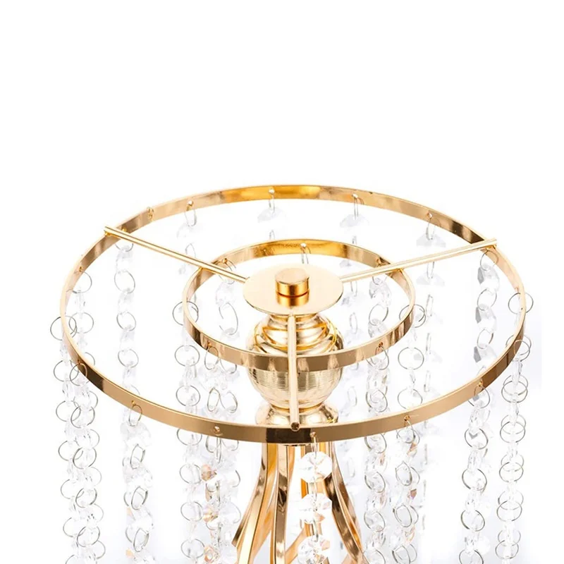 Ourwarm Acrylic Crystal Bead Curtain Metal Wedding Table Decorations Crafts Wedding Chandelier Centerpieces Stand