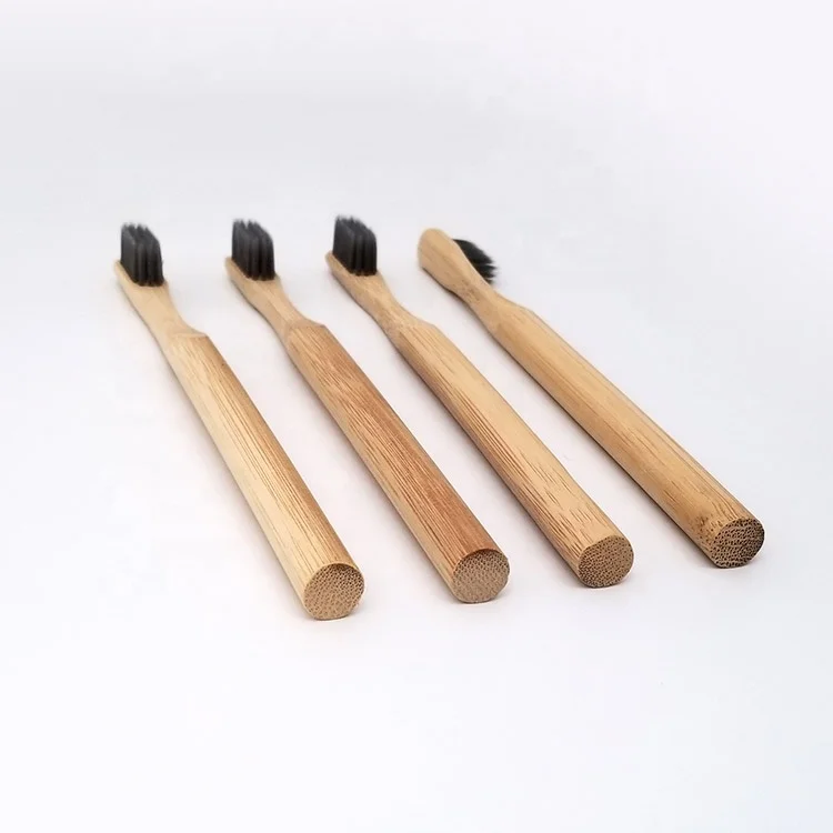 Natural Bamboo Toothbrush unpainted 100% Biodegradable Organic Escova de dentes de bambu with charcoal bristles