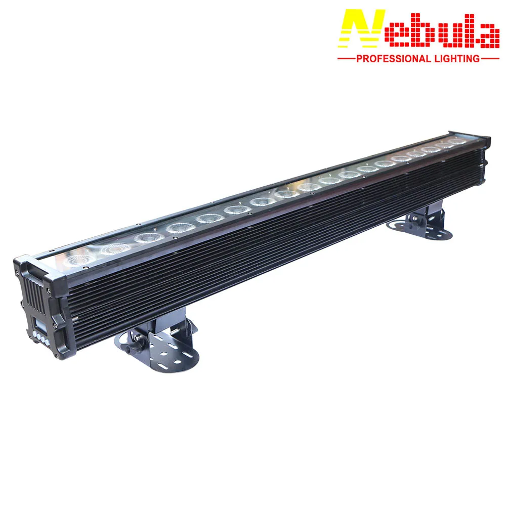 DMX Sound Control 18x10W RGBW 4 in 1 Wall Washer  LED Strip Bar Light with functional effect