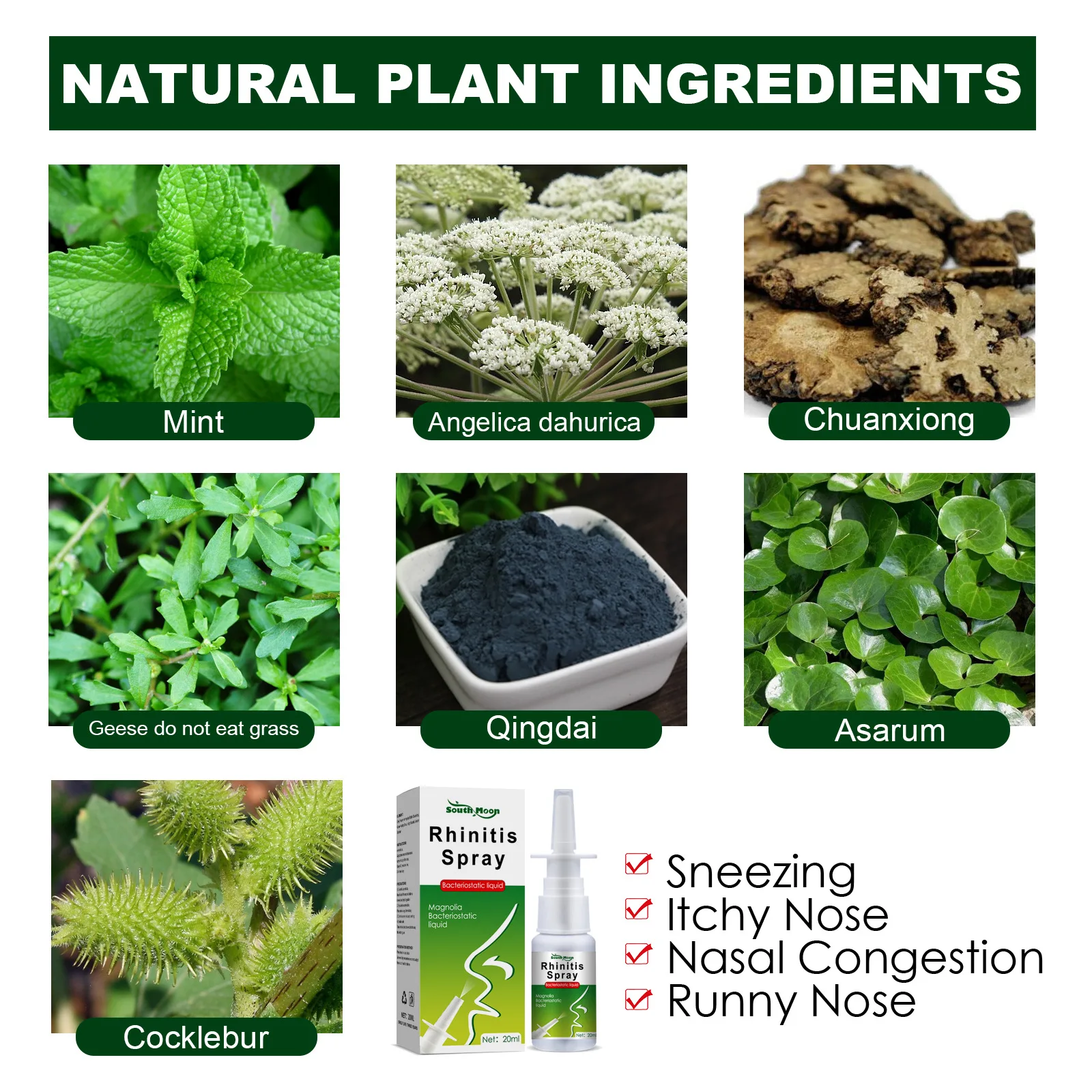 South Moon Brand Wholesale Quickly Rhinitis Nasal Spray Nose Congestion Cleans