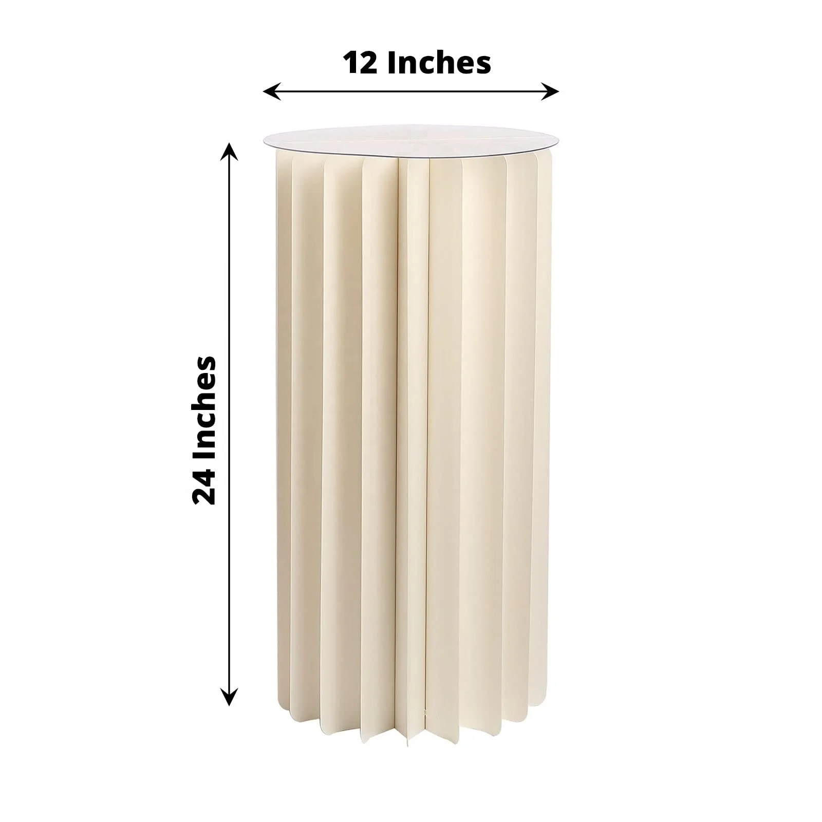 Modern DIY Cylinder Cardboard Flower Stand Display With Mirror Top Folding Events Column Stand Party Decor