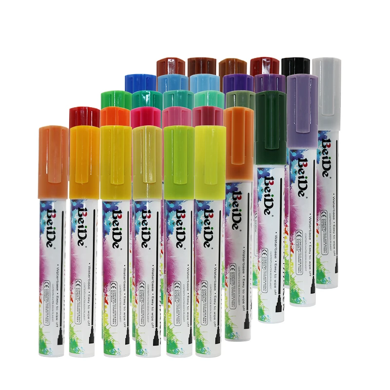 6mm Reversible Tip Erasable Fluorescent Liquid Chalk Marker For Chalkboard, Glass, Plastic, Ceramics, Windows