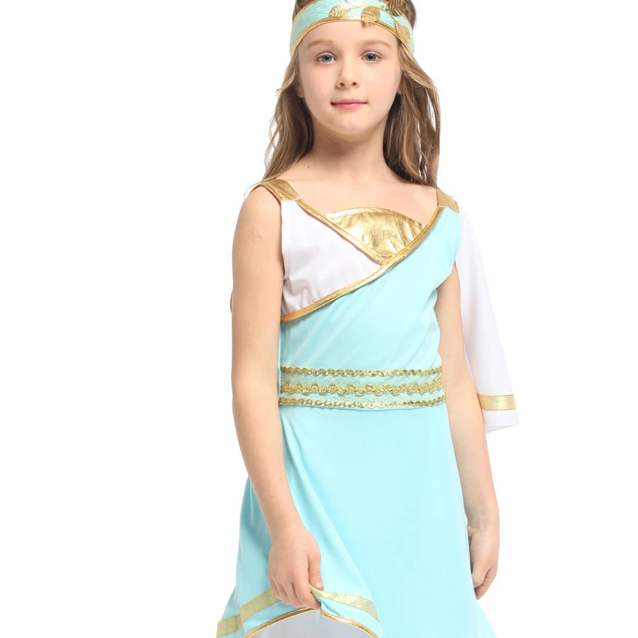 Kids Roman Greek Princess Goddess Venus Athena Costumes Halloween Purim Carnival Party Costume