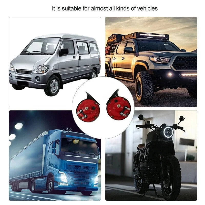 12V Air Horn For Car Speaker Electric Auto Snail Horn Motorcycle Dual-tone Car Horn  Loud Signal