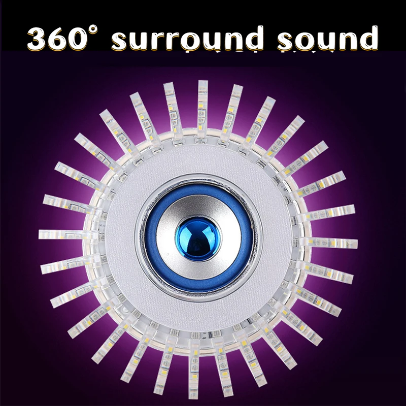 RGB E27 Remote Control Led Flickering Flame Bulb Smart BT Musical Light Mesh Speaker Led Bulb