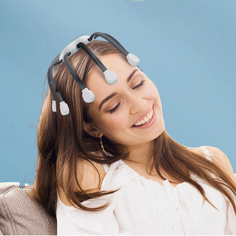 Electric Vibrating Full Body Relax Scalp Massage Promotes Blood Circulation Relieves Fatigue Octopus Head Massager
