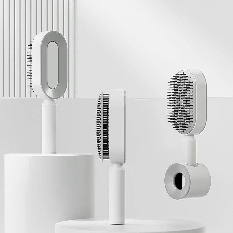 Wholesale Plastic Hairbrush Custom Self Cleaning Hair Brush  Hair Comb