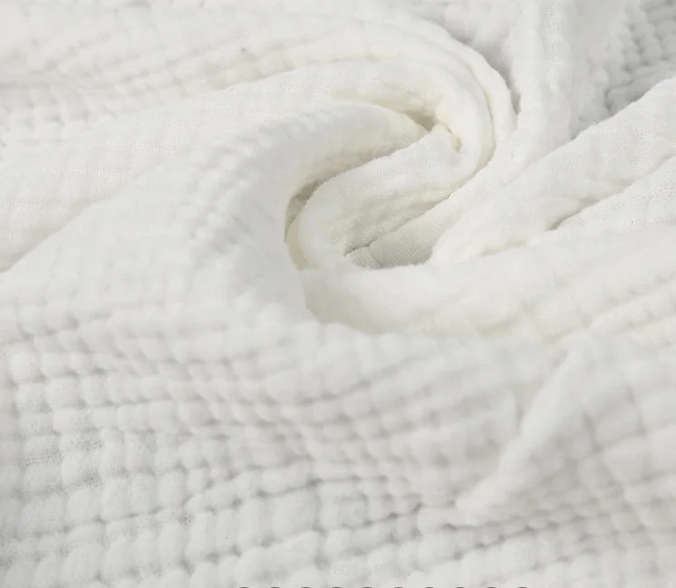 100% cotton tripe gauze crepe c fabric cotton crinkle woven fabric cotton 3 layer fabric with good quality for baby