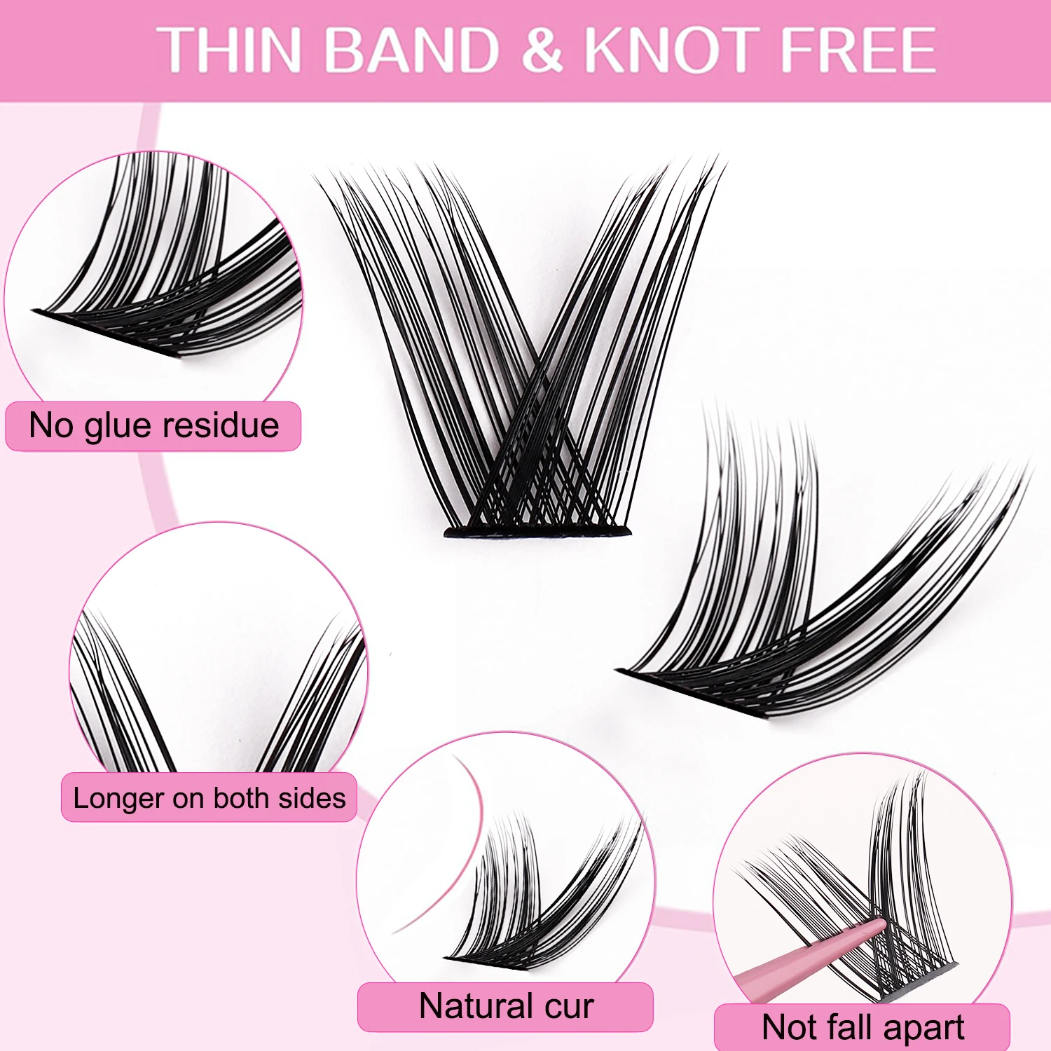Private Label Eyelashes Hair To Hair Ready To Ship DIY 60D 80D False Eyelashes Clusters Sets Volume Lash Trays