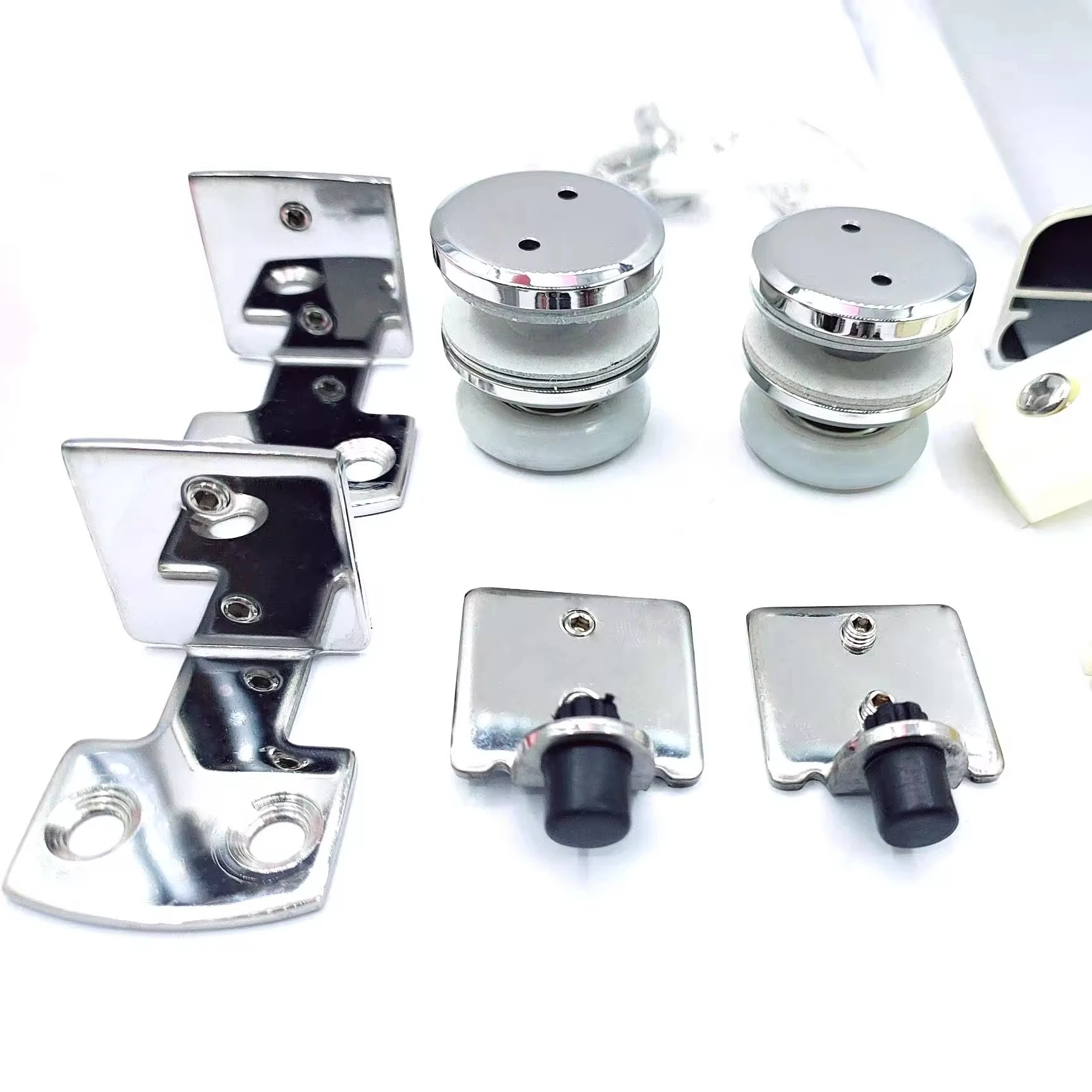 Modern Design Apartment Glass Sliding Door System Shower Room Stainless Steel Sliding Door Hanging Wheel Set