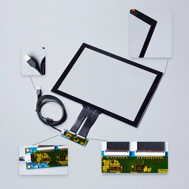 EETI ILITEK Controller Tempered Glass 15 Inch Touch Screen Panel Projected Capacitive PCAP Touch Panel USB