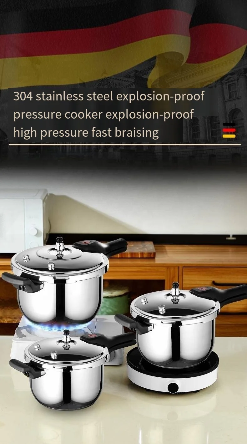 Explosion-proof 304 stainless steel pressure cooker small thickened gas pressure cooker mini induction cooker universal