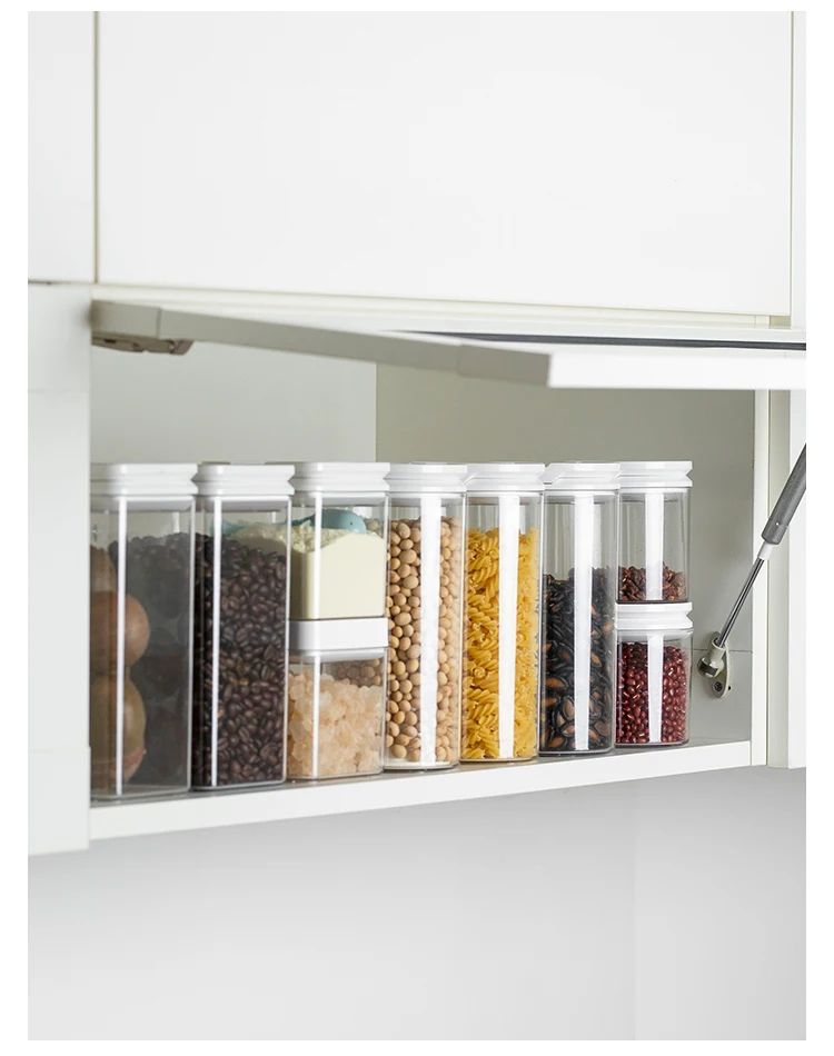 Amazon hot sale 5 Pieces BPA free plastic airtight spaghetti cereal food storage containers with Easy use lids