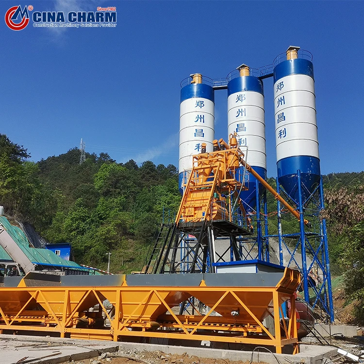 china batching plant manufacturers Advanced Electrical HZS75 ready mixed Concrete mixing Plant