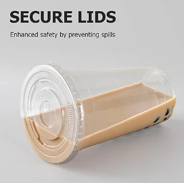 AOZITA [100 Sets] 16 oz Clear Plastic Cups With Lids and Straws, Disposable Cups With Lids for Iced Coffee, Smoothie, Milkshake