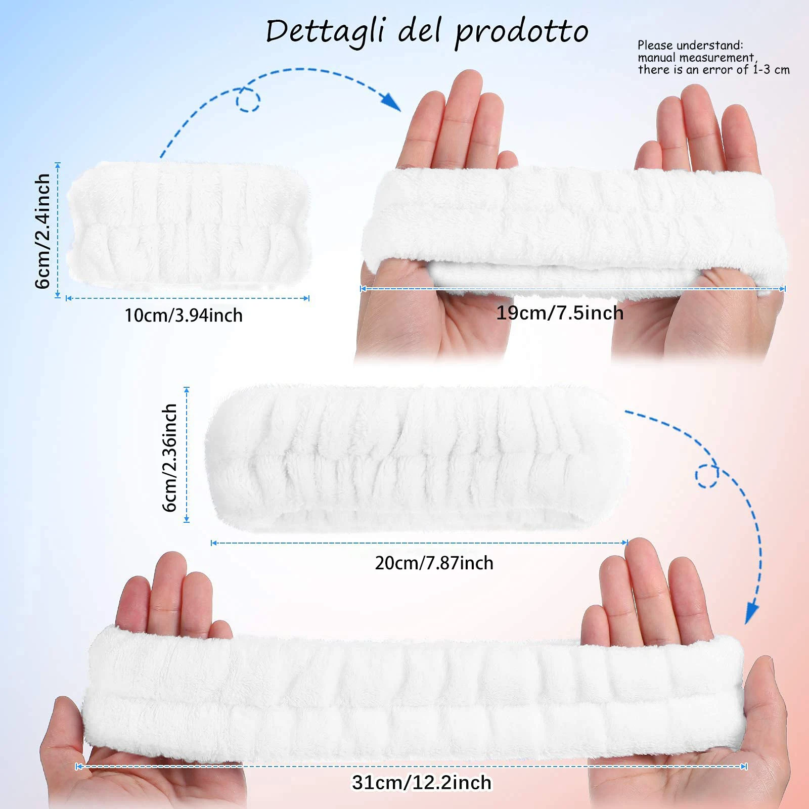 Spa Headband Wrist Washband Face Wash Set with 2 Washband Prevent Liquids Spilling Down Hair Wrap For Women Girls