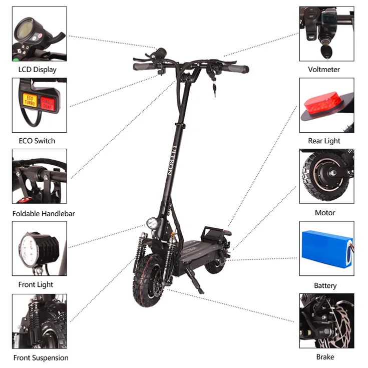 Popular New 2400W Foldable 60V 24Ah Lithium Battery For Ultron T10 Electric Scooter