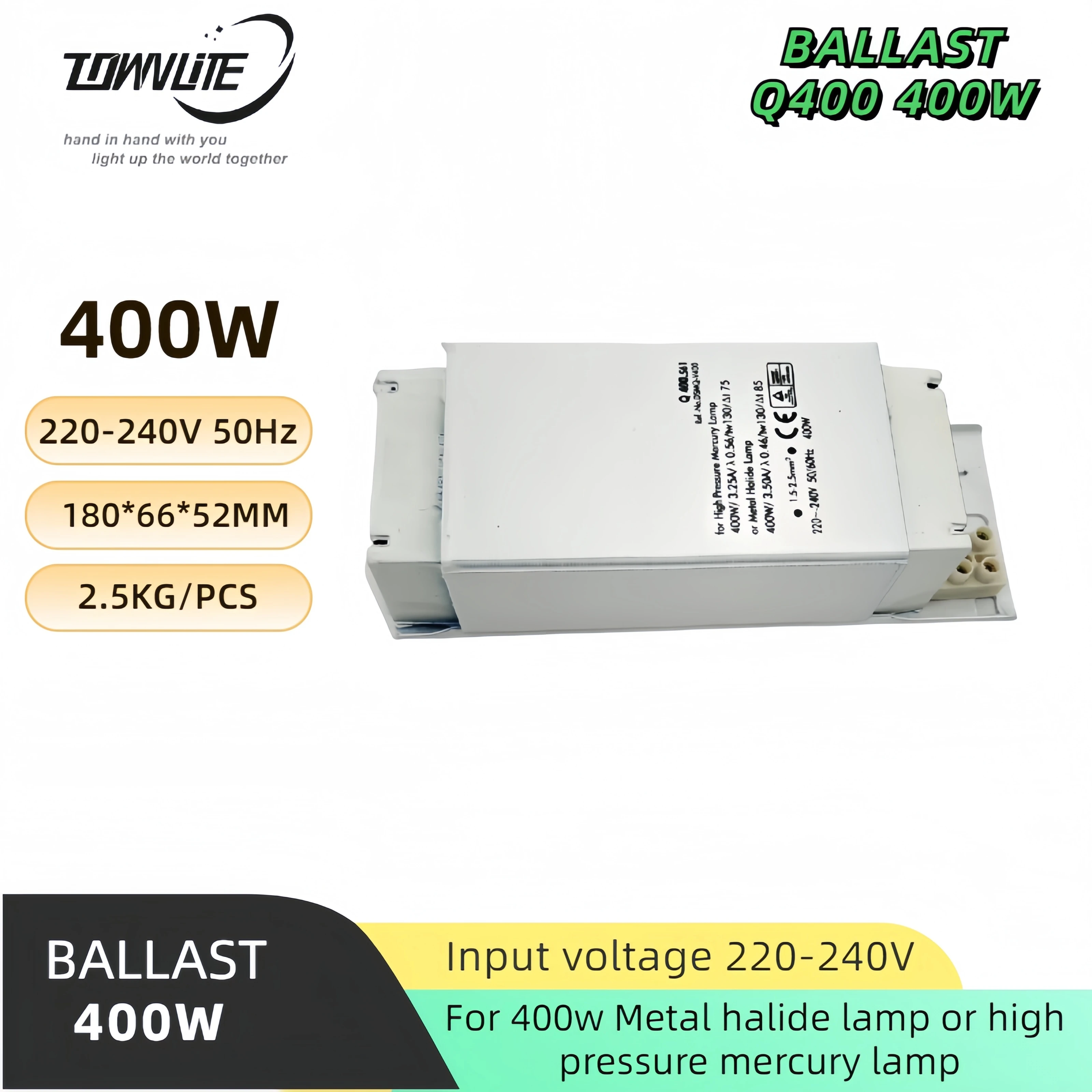 Excellent workmanship and durability for 400w metal halide lamp mercury lamp inductor ballast 3.25A
