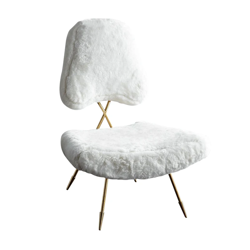 
ergonomic design 304 stainless steel Frame Goat wool livingroom Chair 