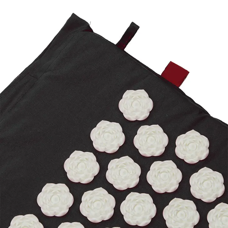 Natural Linen Yoga Yantra Foot Shakti Lotus Plastic Spikes Massage Acupressure Mat