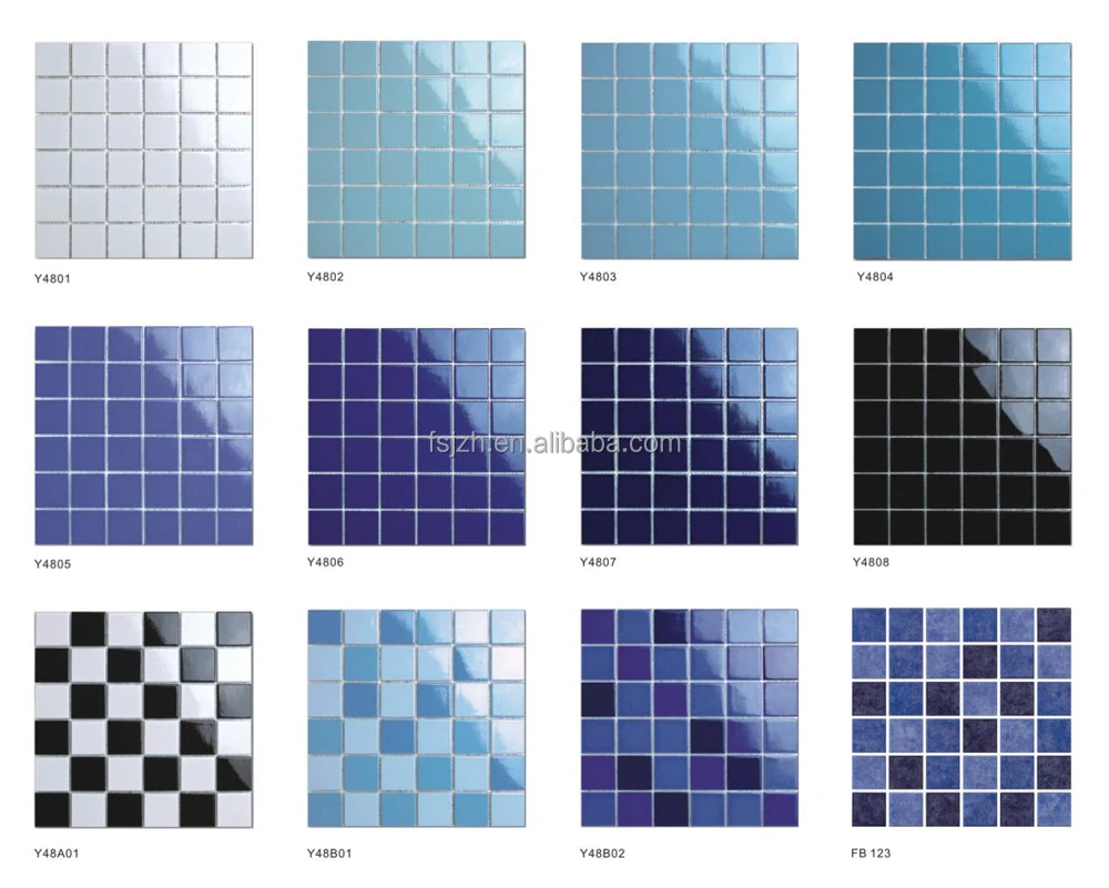 classic ocean blue modern glazed porcelain ceramic mosaic tile for swimming pool floor border tiles swimming pool mosaics