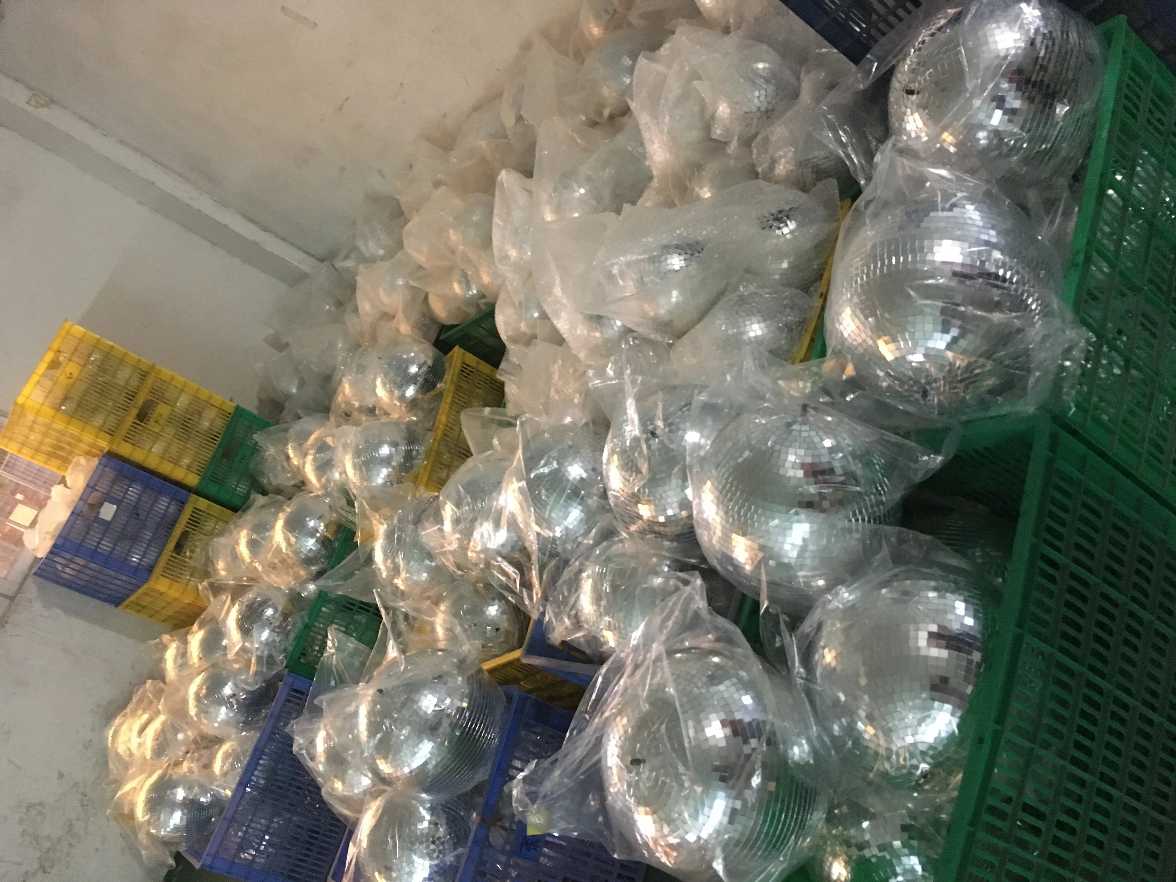 stage lighting lights 8 inch to 72 inch shiny silver color glass party disco light mirror balls