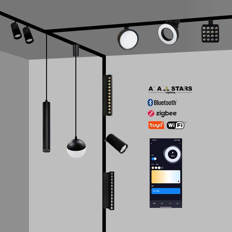 Magnetic Light New Trend 48V Linear Spotlight Surface Recessed Pendant Magnetic Track Light 7W 10W 20W 30W LED Track Light