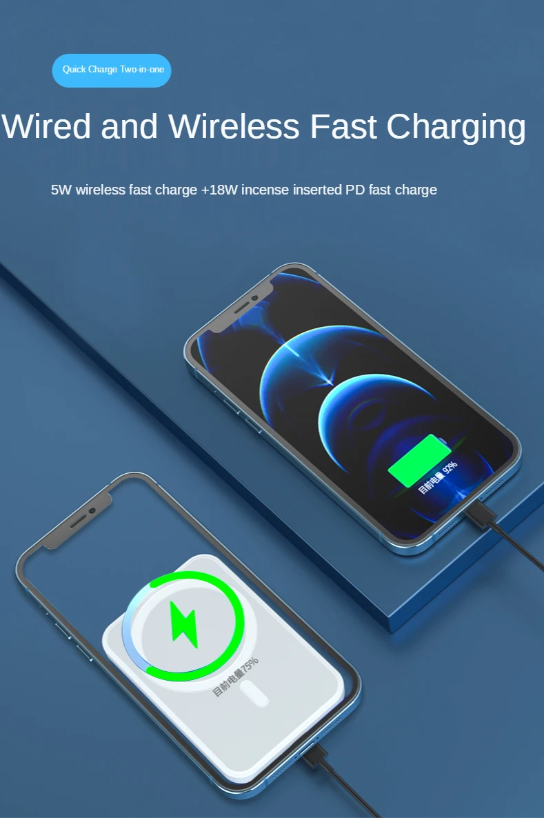 Original Factory Mag Safe Battery Pack For Iphone 12 High Quality Clone Magsaf Magnetic Wireless Power Bank Safe Packs For Apple
