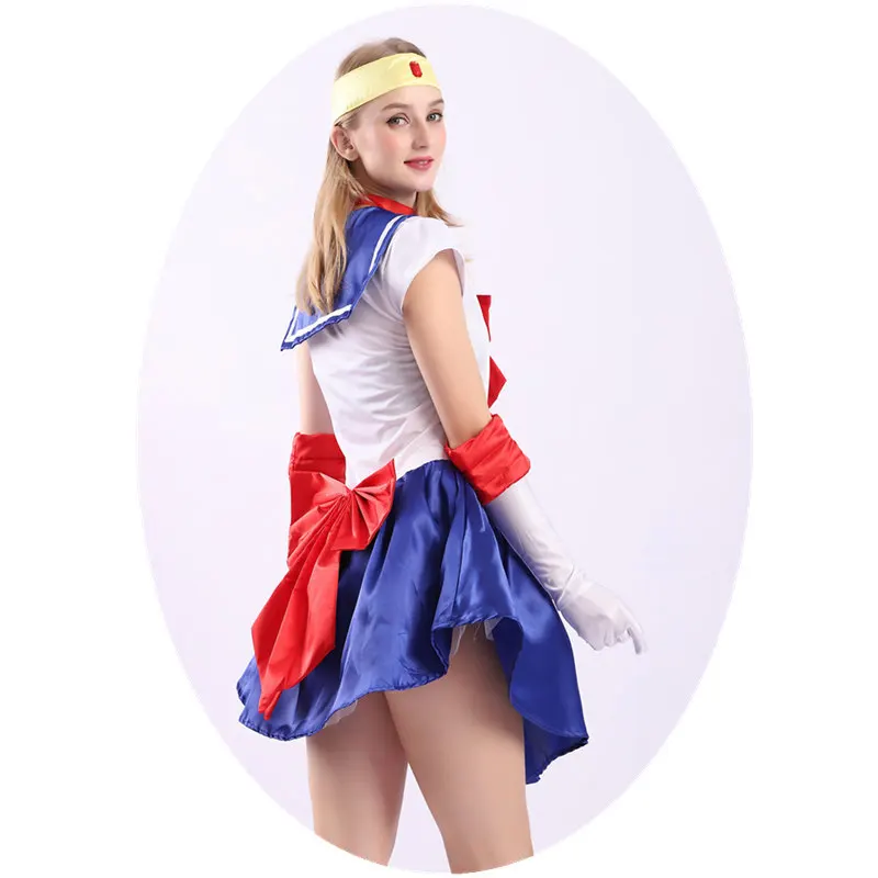 Ladies Sexy Cosplay Sailor Moon Costume Cartoon Movie Cosplay Girl Mercury Moon Mars Dress Halloween Costumes