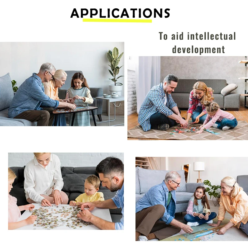 Custom Printed Unique Shape Colorful Children Kids Mini Paper English Jigsaw Puzzle Game High Quality Photo Printing