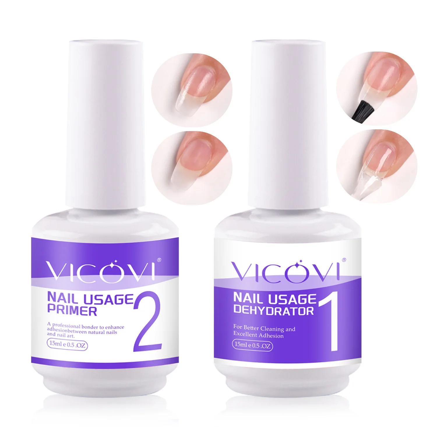 Nail prep dehydrator and ACID-FREE Primer Acrylic Air Dry Nail Art Primer Long Lasting Nail Gel Soak Off UV LED Manicure Tips