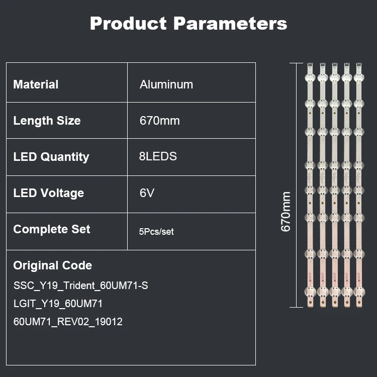 Zhenrui mini led backlight For LG 60INCH Backlight 670mm lcd display led backlight