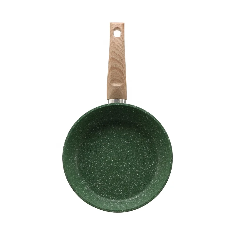 Wholesale Home Kitchen Green Forged Aluminum Induction Nosntick Granite Xylan Coating Nordic Germany Frying Pan