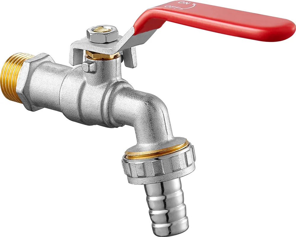 High quality brass ball bibcock for bathroom kitchen water faucet with iron lever handle from Yuhuan Taizhou