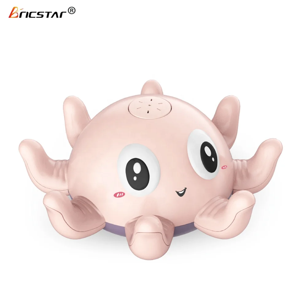 Bricstar new arrival children cute cartoon animal water spray octopus baby bath toys set
