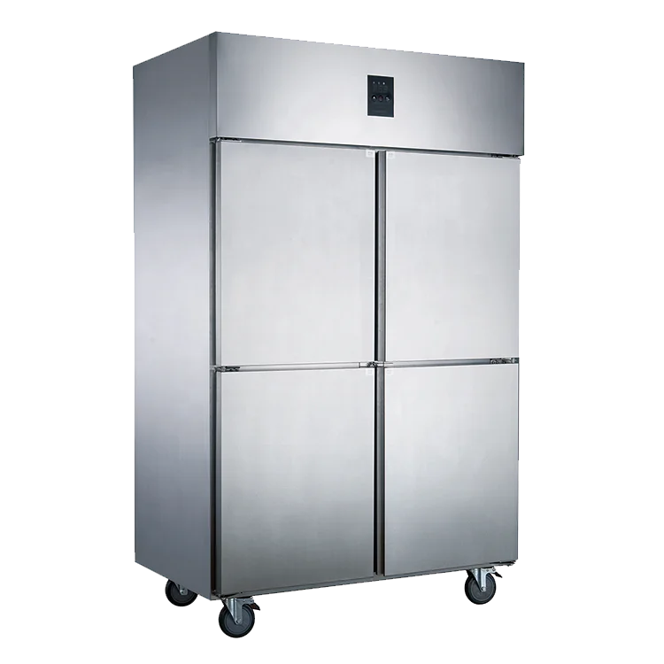 Factory Price Stainless Steel 4-Door Commercial Cooler 201/304 Upright Refrigerators and Freezers for Restaurant Use