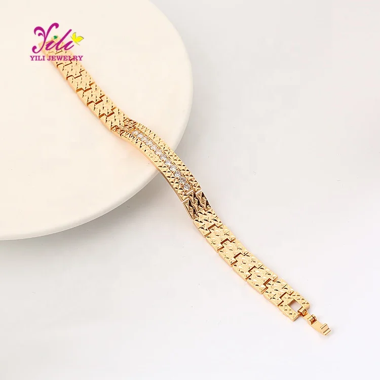 High Quality Fashion 18k Gold Color Yili Jewel Gold Bracelet For Ladies