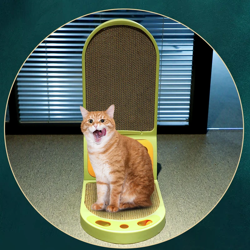 Semi-circle L-shaped vertical cat scraper for indoor cat corrugated clock scraper toys Wear-resistant cat scratch toys